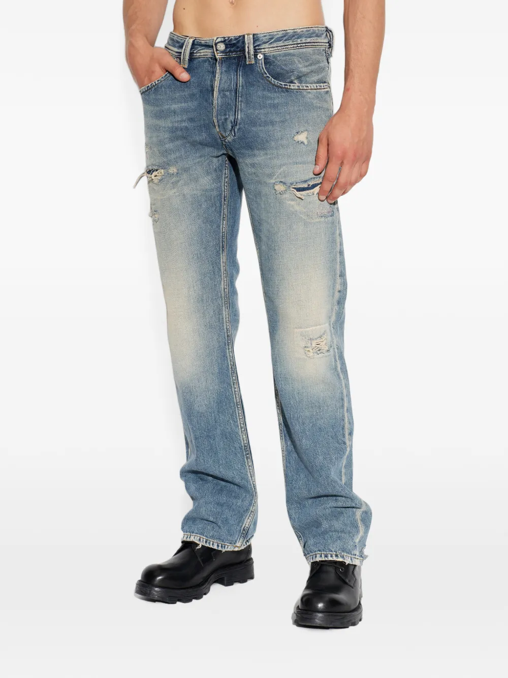 Diesel 1985 Larkee gerafelde jeans Blauw
