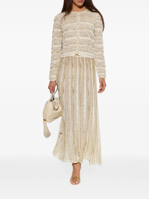 Ulla Johnson pointelle-knit metallic-thread maxi skirt