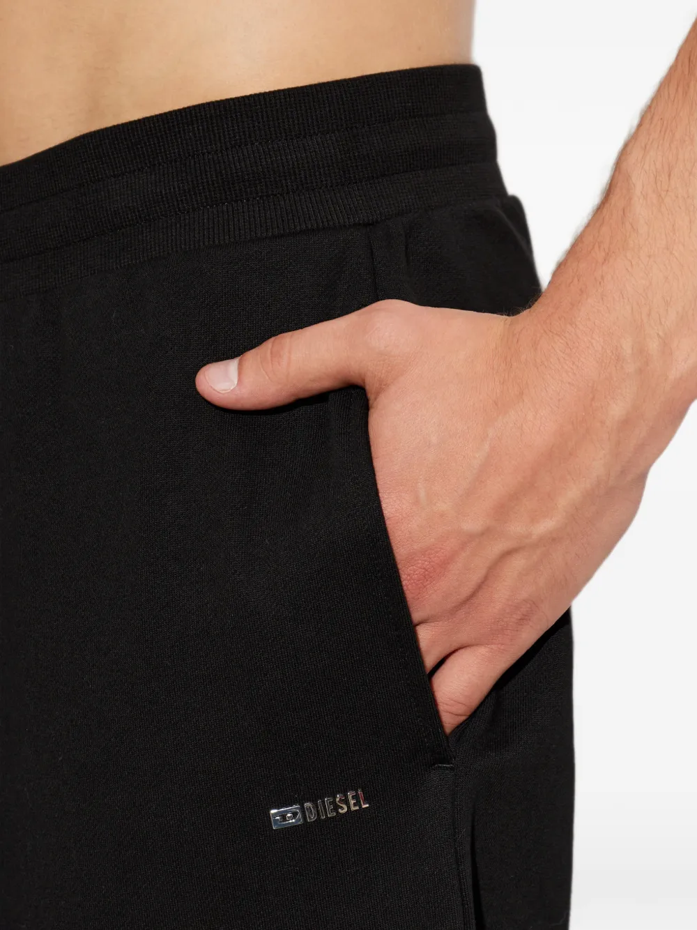 Diesel Trainingsbroek met logoplakkaat Zwart