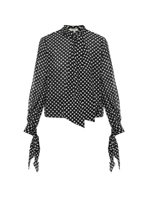 FRAME polka-dot tie-fastening blouse