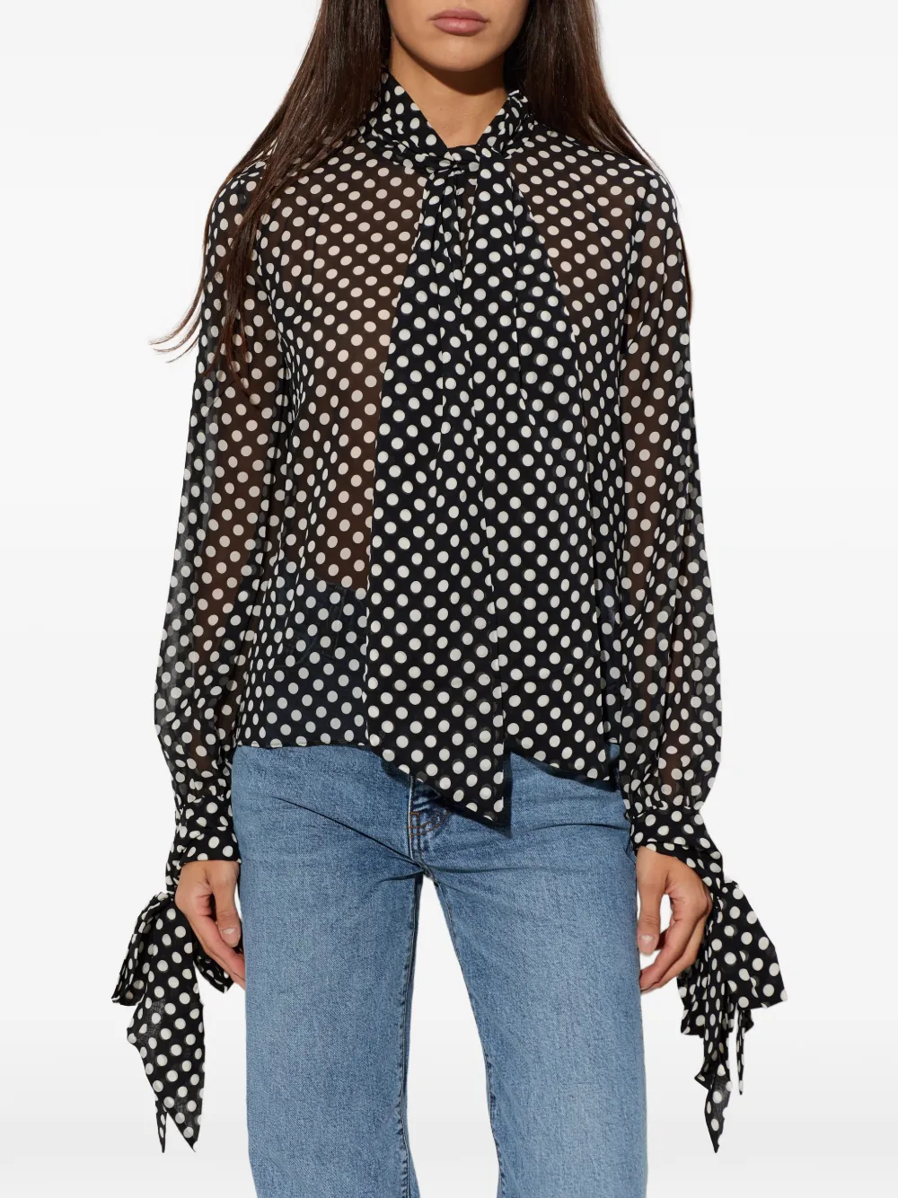 FRAME Blouse met stippen Zwart