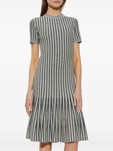 Alexander McQueen robe mi-longue en maille à rayures