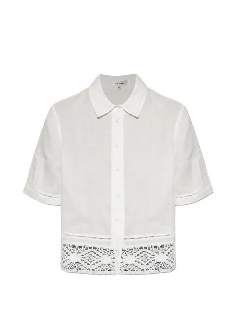 FRAME Heirloom lace-trim short-sleeve shirt