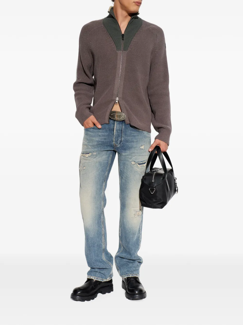 Diesel K-Orio vest met rits Bruin