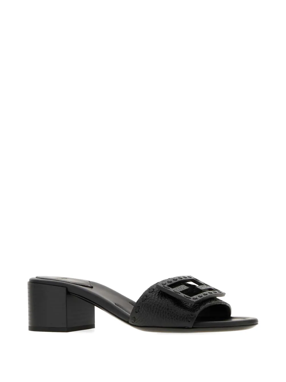 FENDI Baguette leather sandals Zwart