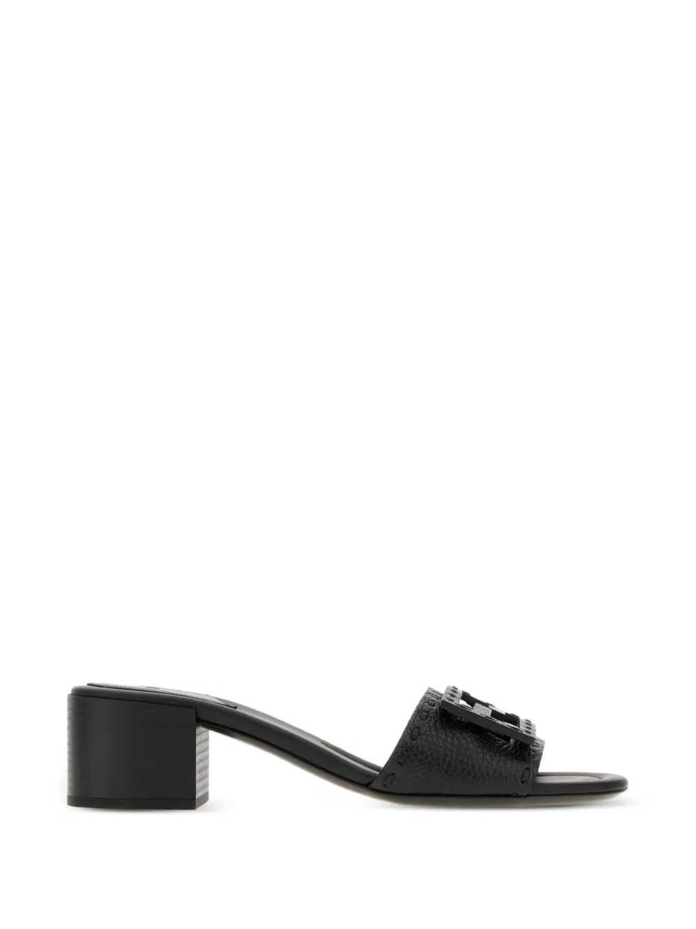 FENDI Baguette leather sandals Zwart