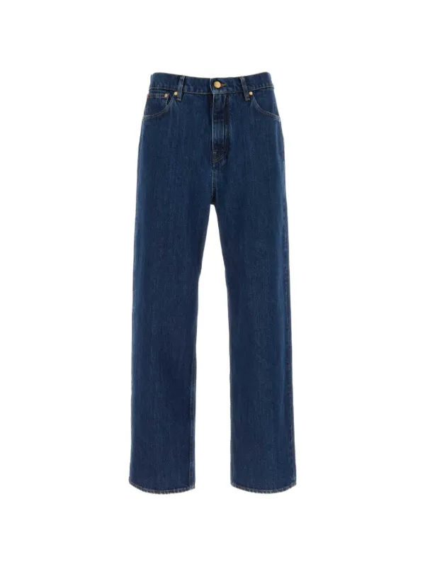 jil sander ジルサンダー　ストレートデニム ダークブルー フェード加工 Jil Sander ストレートジーンズ | ブルー | FARFETCH JP