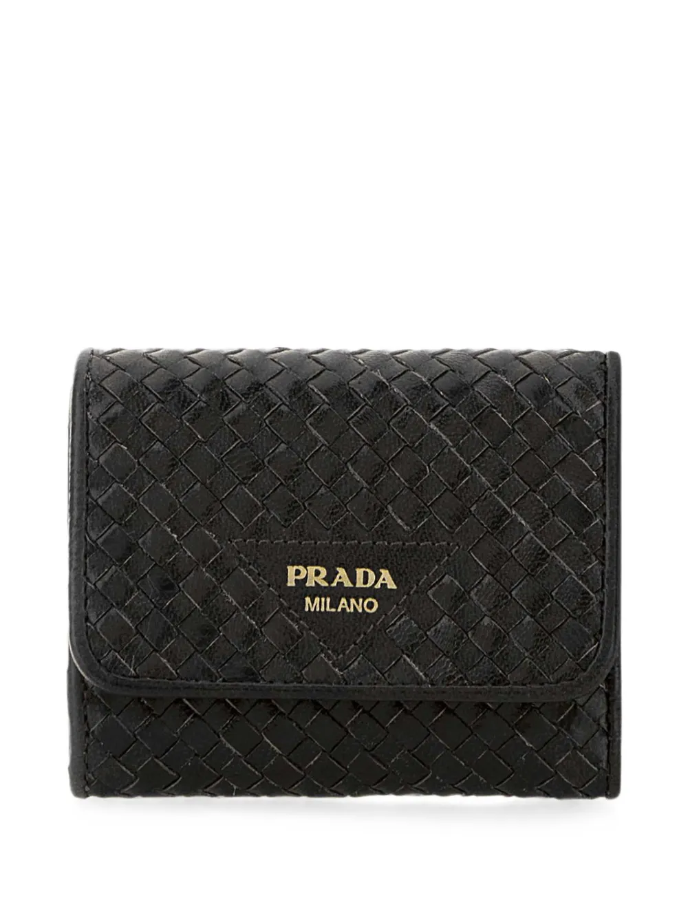 Prada woven-design foldover wallet - Nero