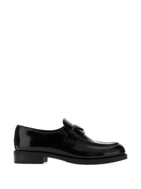 Prada triangle-logo leather loafers