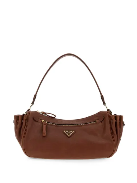 Prada Geraffte kleine Tote Bag mit Logo-Schild