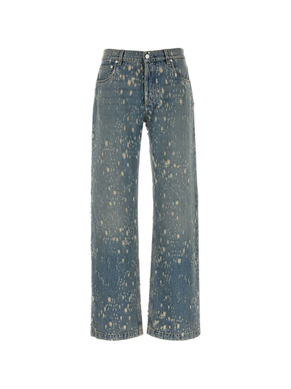 Alexander McQueen distressed five-pocket jeans - Blau