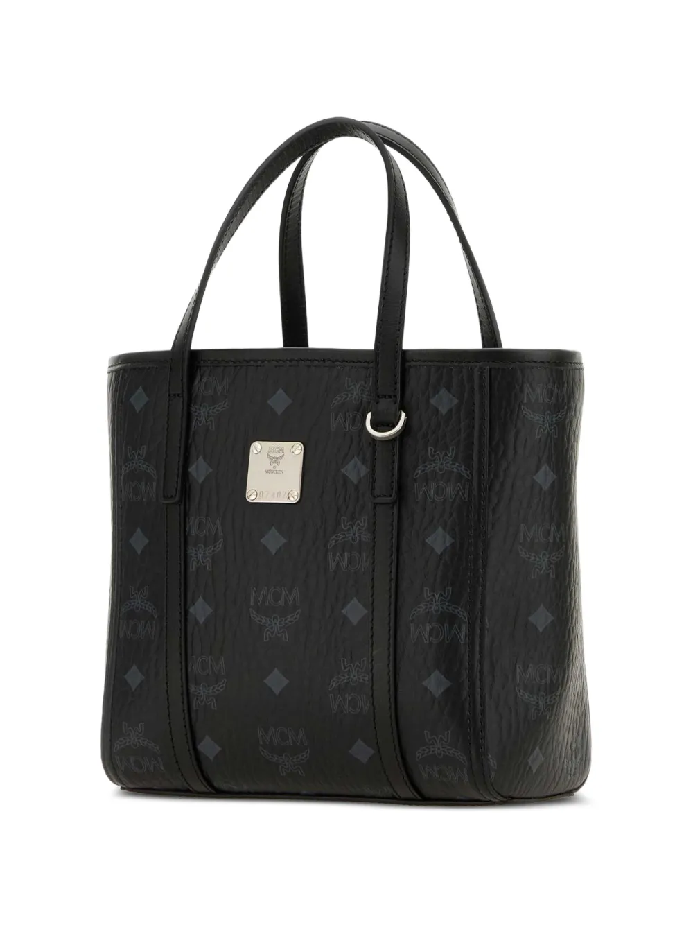 MCM Toni leren shopper met monogram Zwart