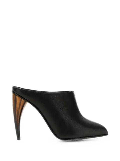 Alexander McQueen peep-toe horn-heel mules
