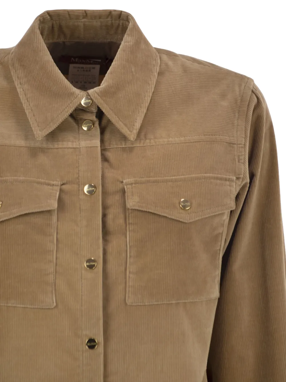 Max Mara Ribfluwelen jack met borstzak Beige