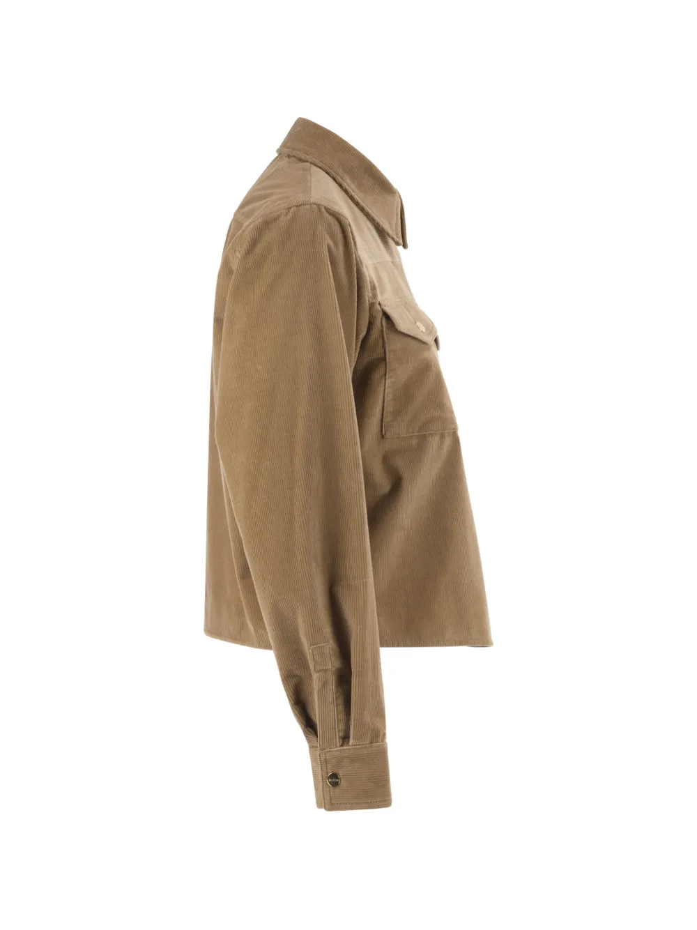 Max Mara Ribfluwelen jack met borstzak Beige