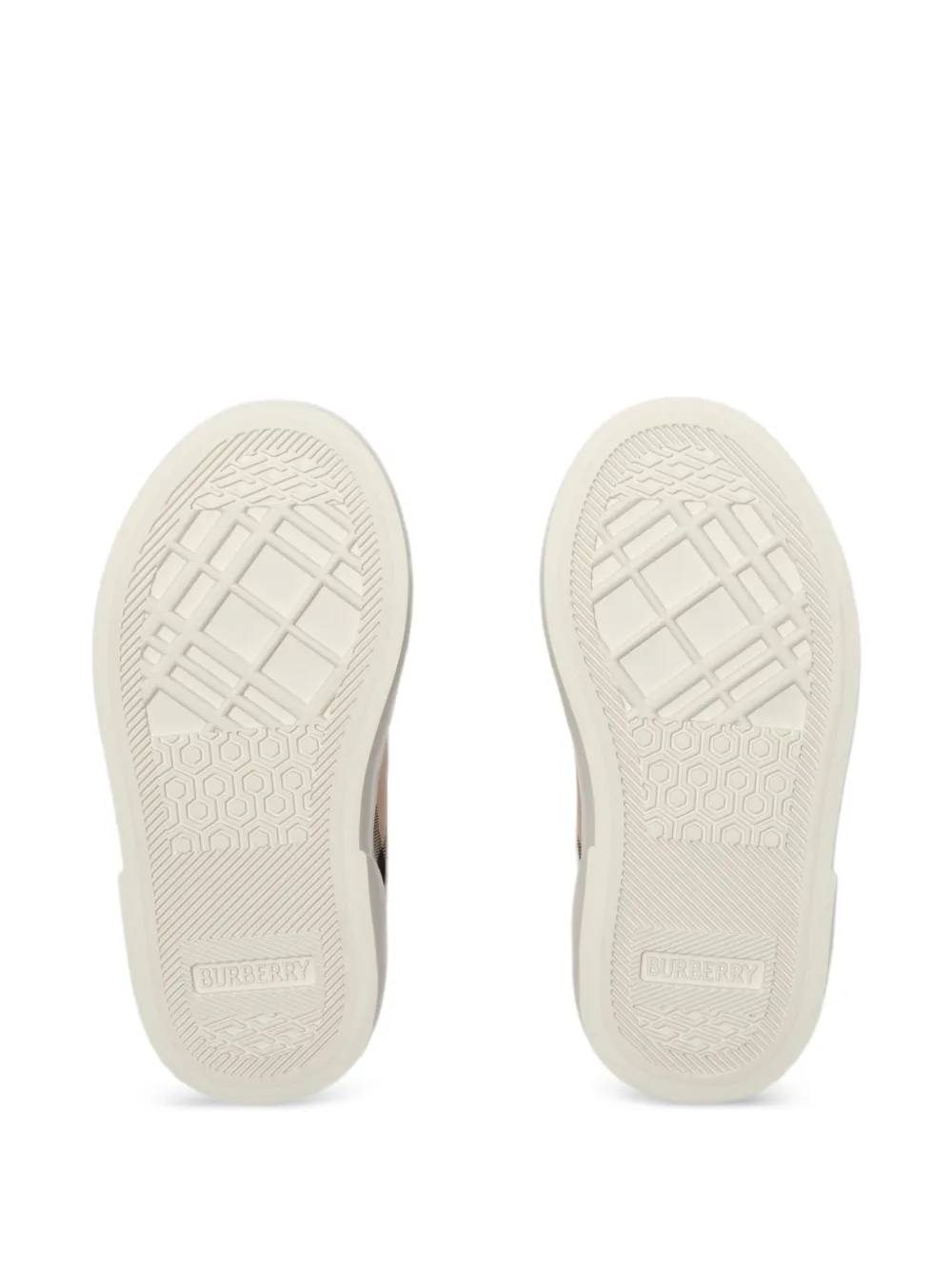 Burberry Kids Geruite leren sneakers Beige