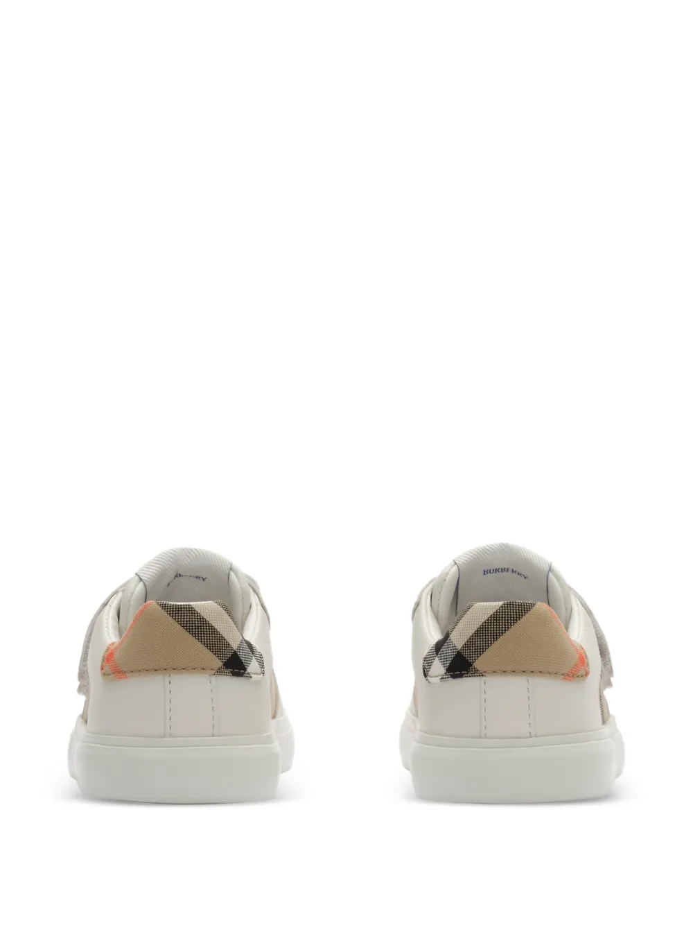 Burberry Kids Geruite leren sneakers Beige