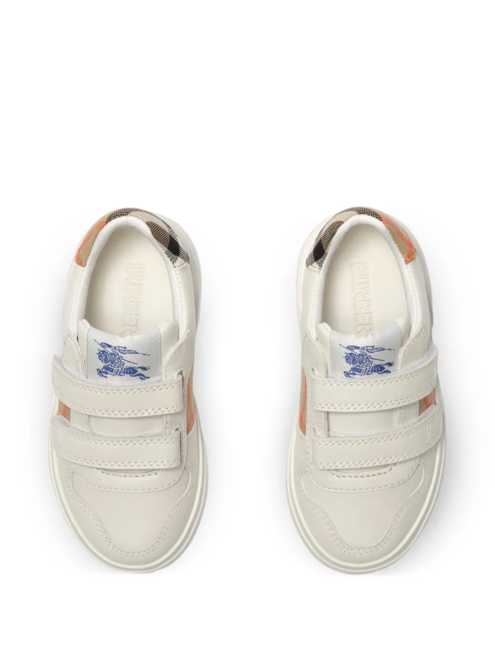 Burberry Kids Geruite leren sneakers Beige