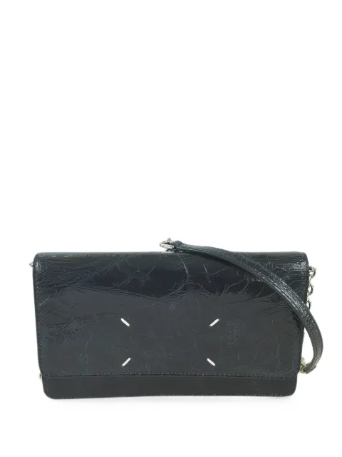 Maison Margiela Four Stitches crinkled-leather chain wallet