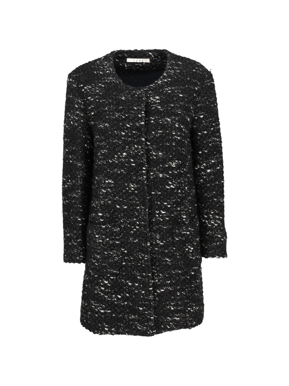 Vintage bouclé concealed coat - Black