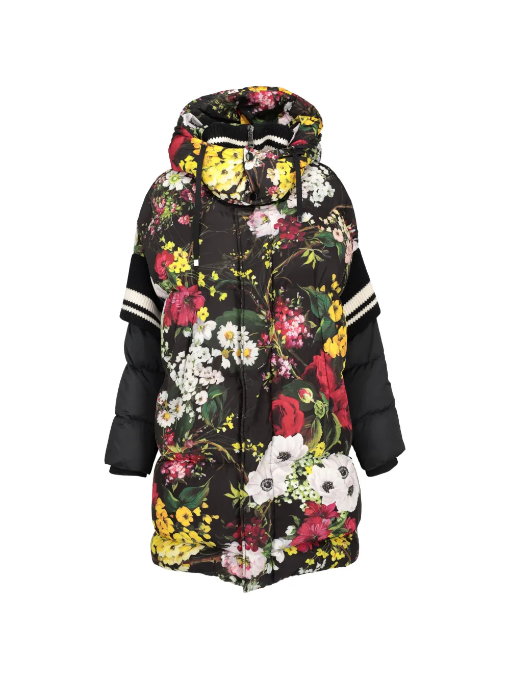 Dolce & Gabbana Pre-Owned floral-print padded coat - Nero