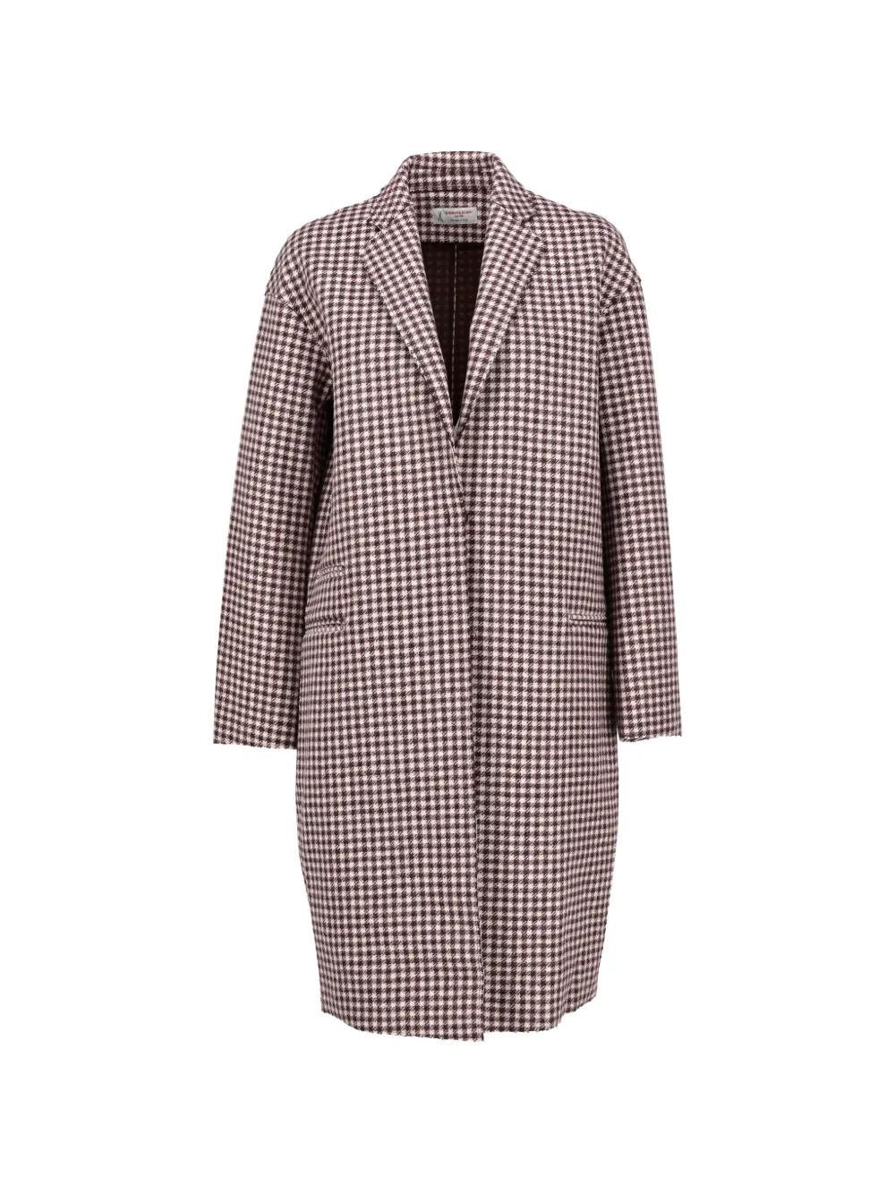 Vintage houndstooth-pattern single-breasted coat - Brown