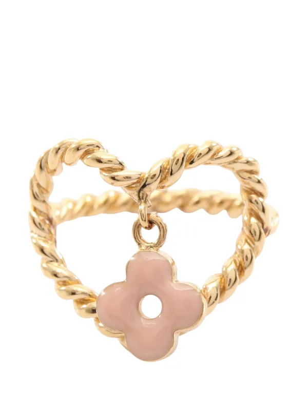 Louis Vuitton Pre-owned 2010 Gold Plated and Enamel Sweet Monogram in My Heart Ring Costume Ring