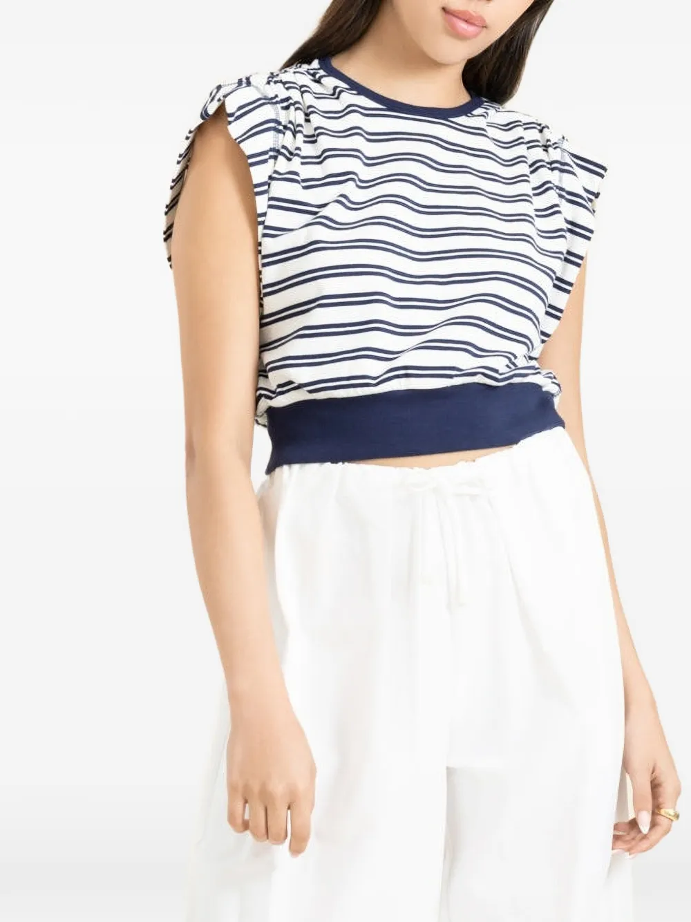 Simkhai Joie cap-sleeve cotton top - Bianco