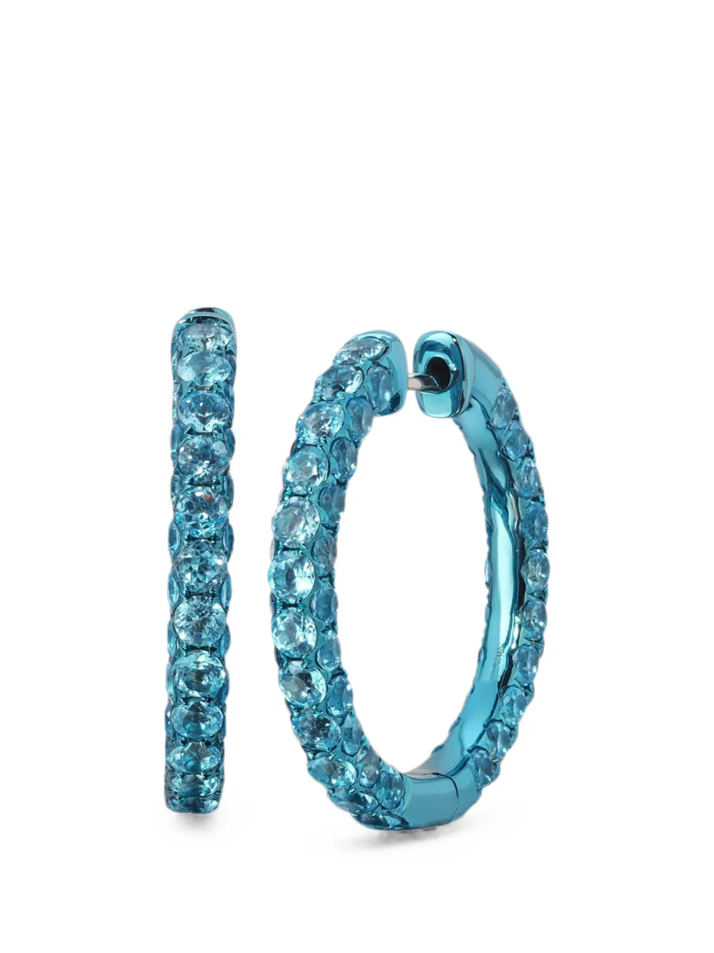 graziela Three-Sided blue topaz hoop earrings - Argento