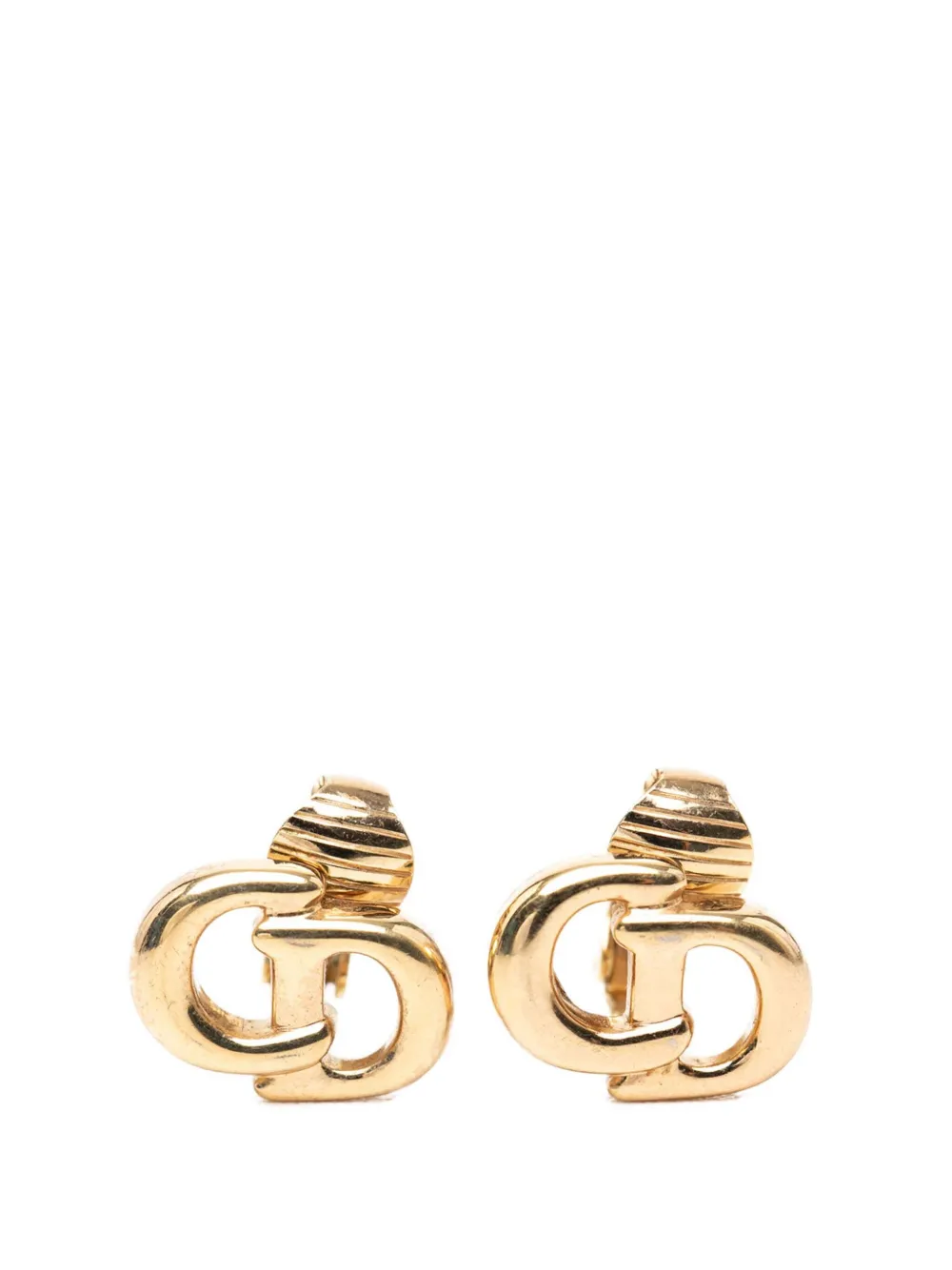 Christian Dior Pre-Owned 20th Century Gold Plated CD Logo Clip On Earrings costume earrings