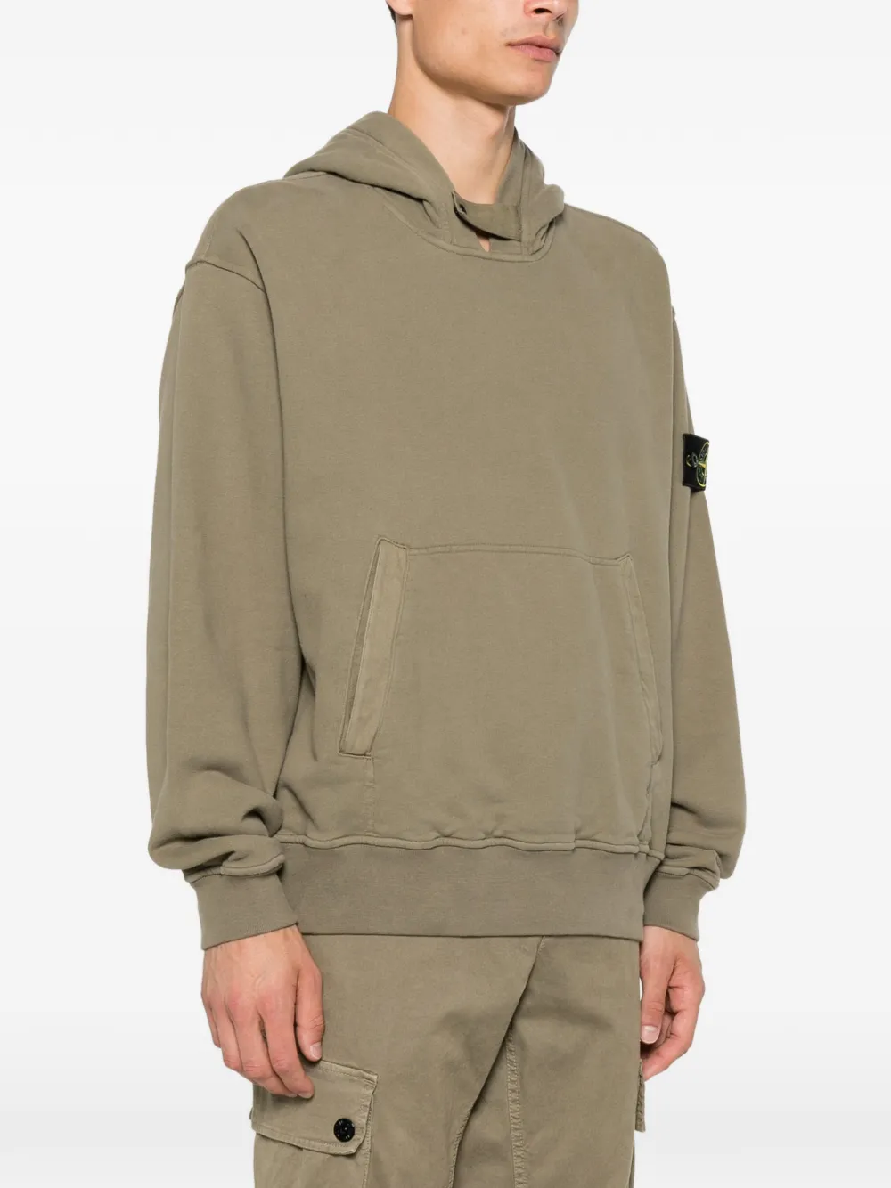 Stone Island Hoodie met logopatch Groen