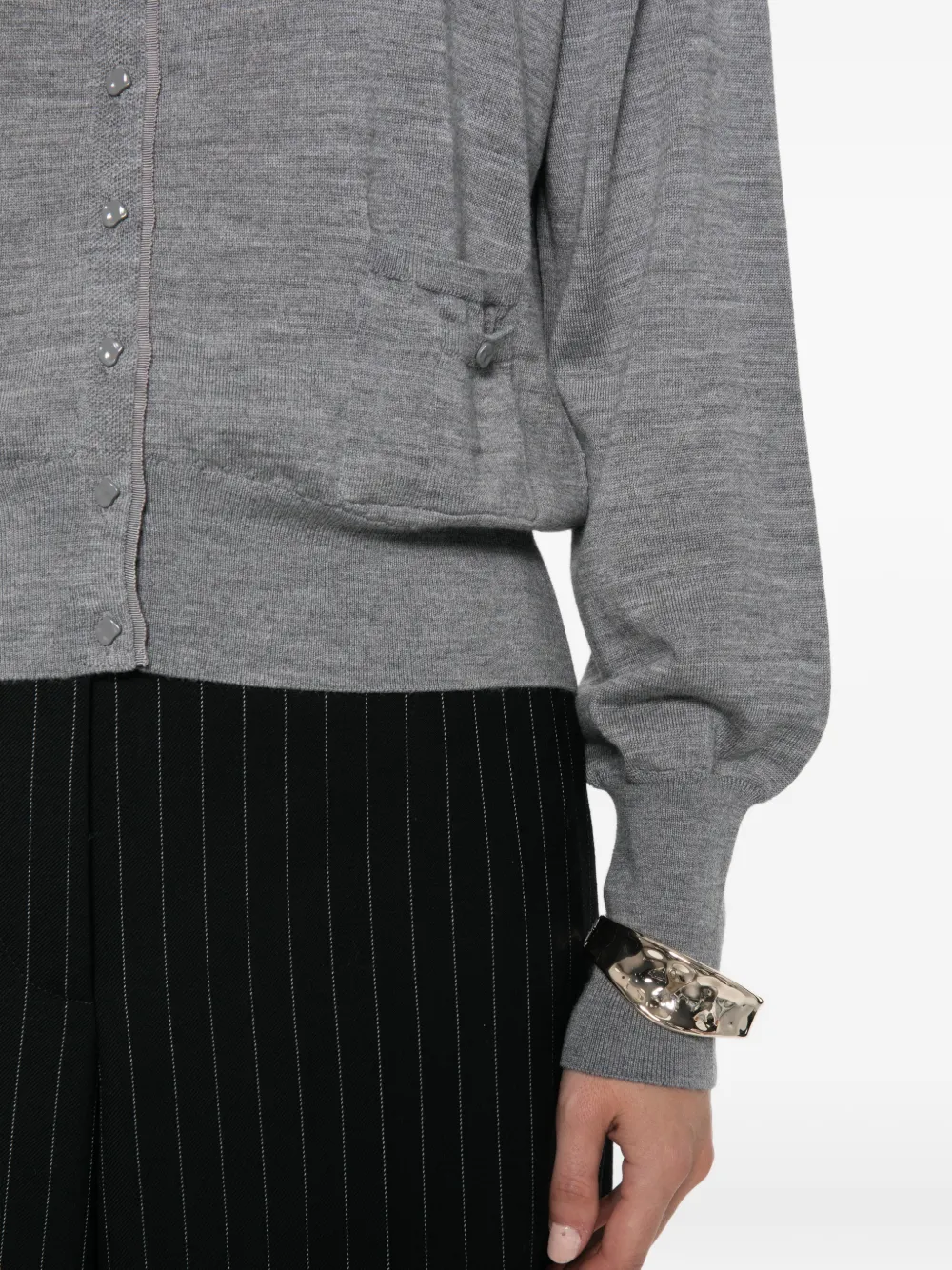 LIU JO button-up wool cardigan Grijs