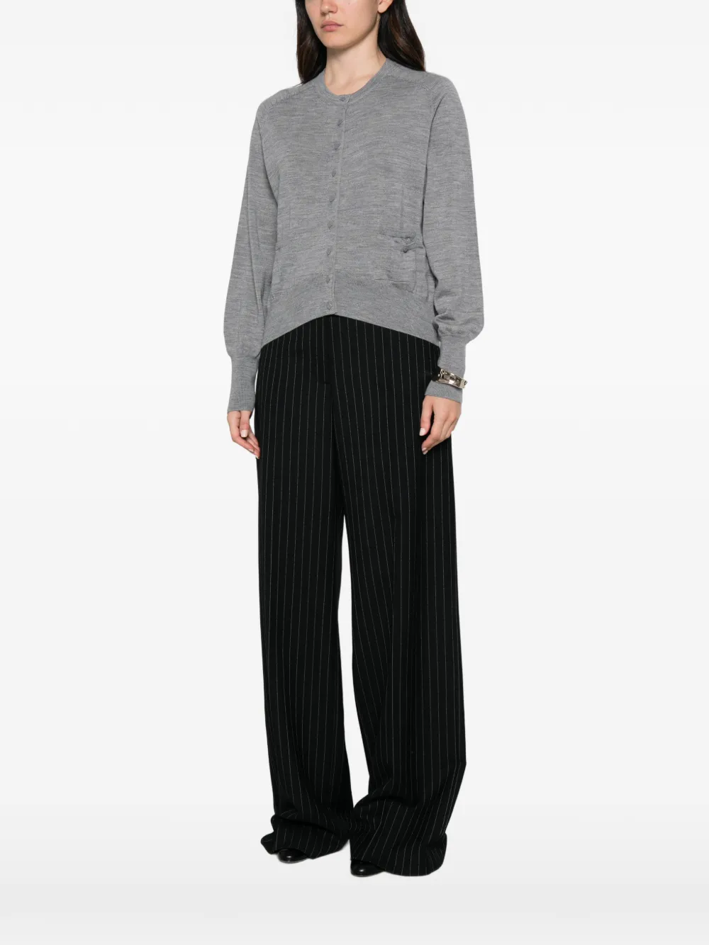 LIU JO button-up wool cardigan Grijs