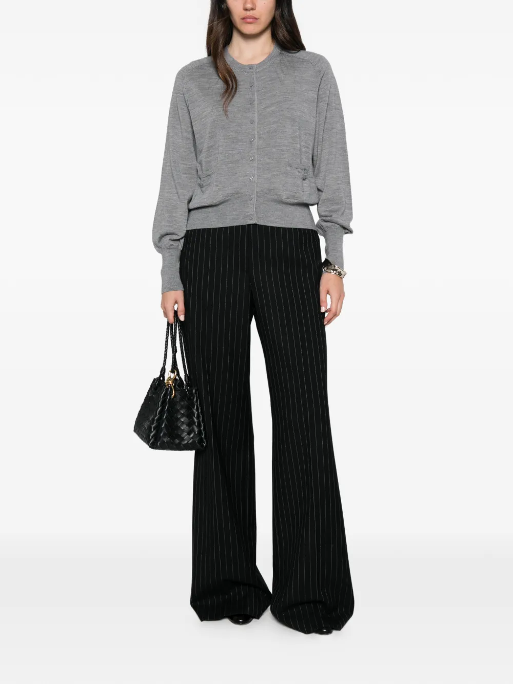 LIU JO button-up wool cardigan Grijs