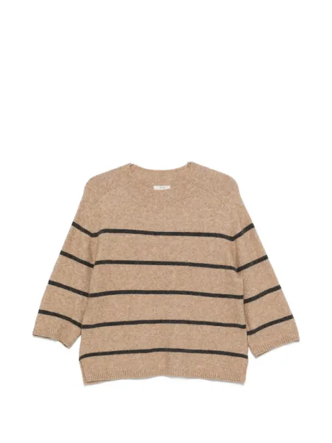 YERSE striped three-quarter sleeve sweater