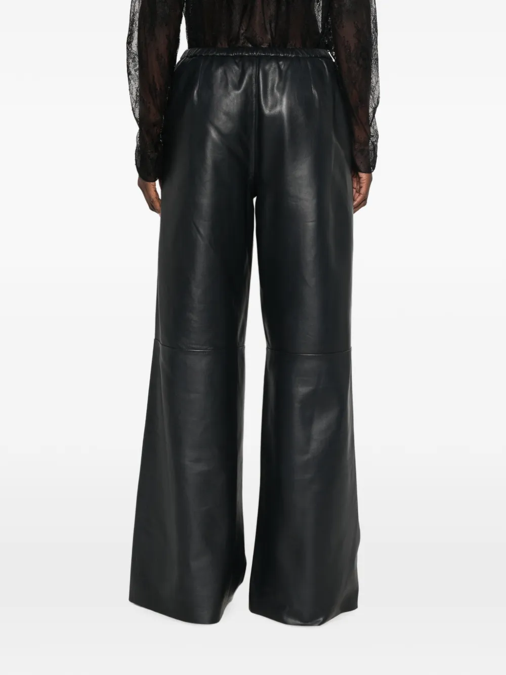Forte Leren broek met zak Zwart