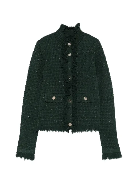 LIU JO Gerüschter Cardigan aus Bouclé-Strick