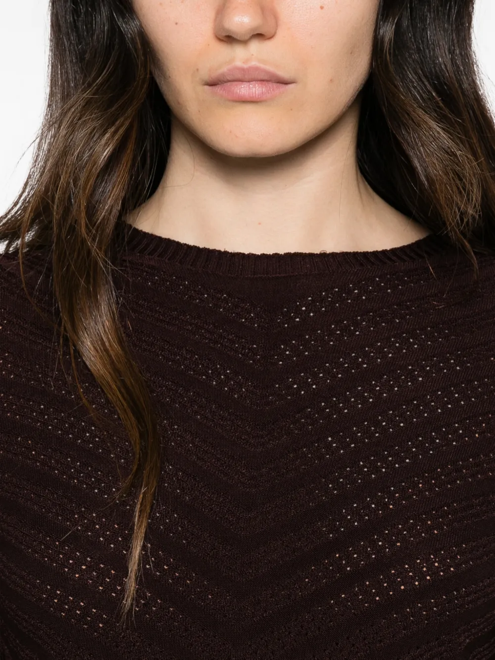 TWINSET pointelle-knit sweater Bruin