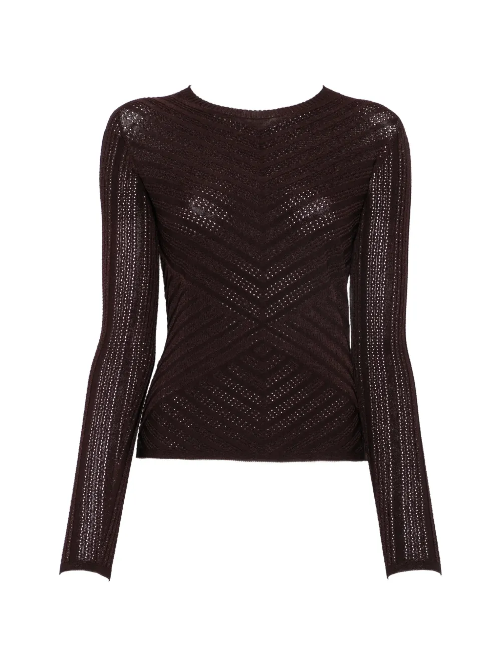 TWINSET pointelle-knit sweater - Marrone