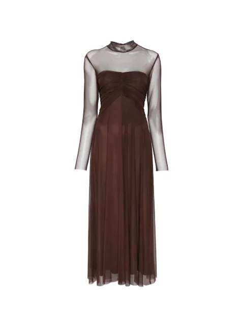 TWINSET ruched sheer-panel maxi dress