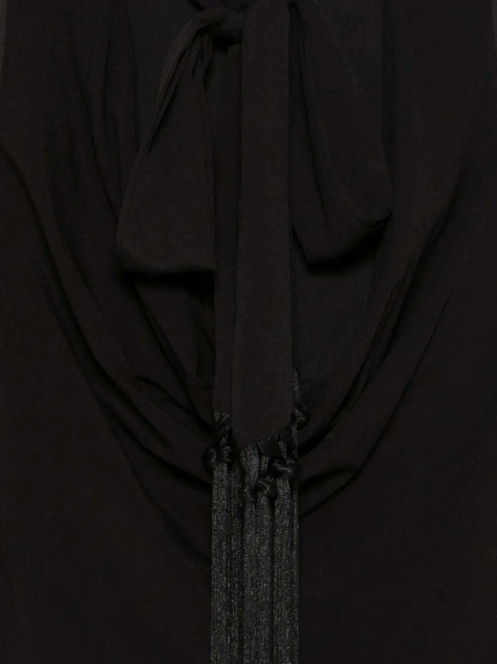 LIU JO Top met franje detail en strik Zwart