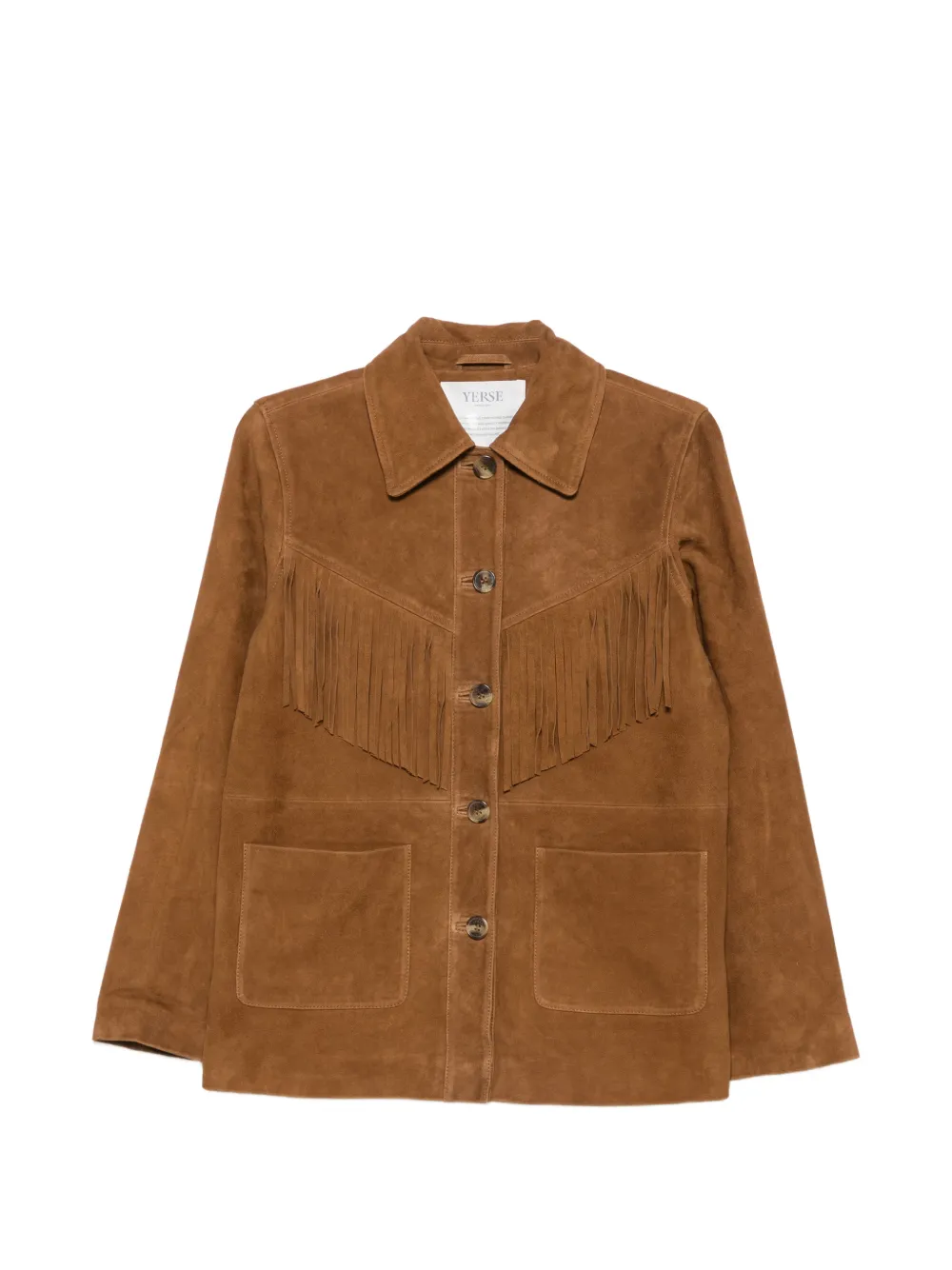 YERSE fringe-trimmed leather jacket