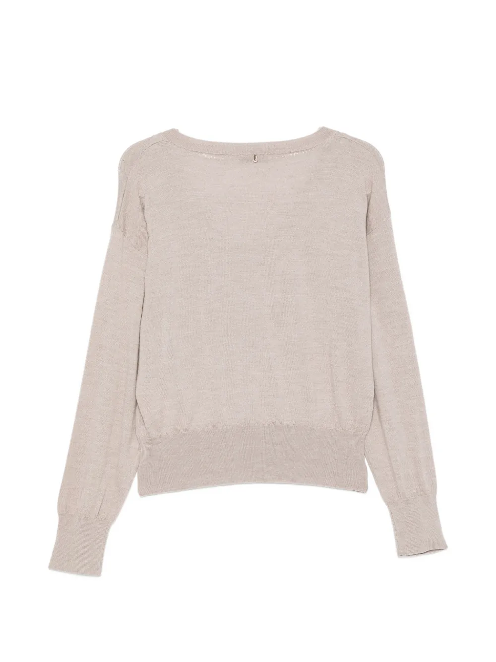 LIU JO Sweater verfraaid met kristallen en V-hals Beige