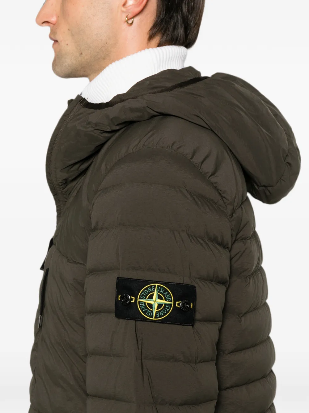 Stone Island Gewatteerd jack met capuchon Groen