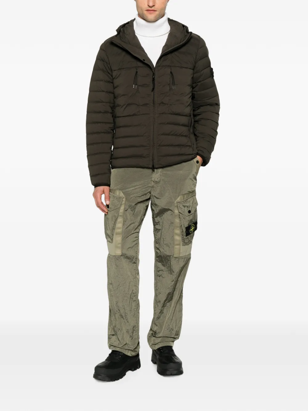 Stone Island Gewatteerd jack met capuchon Groen