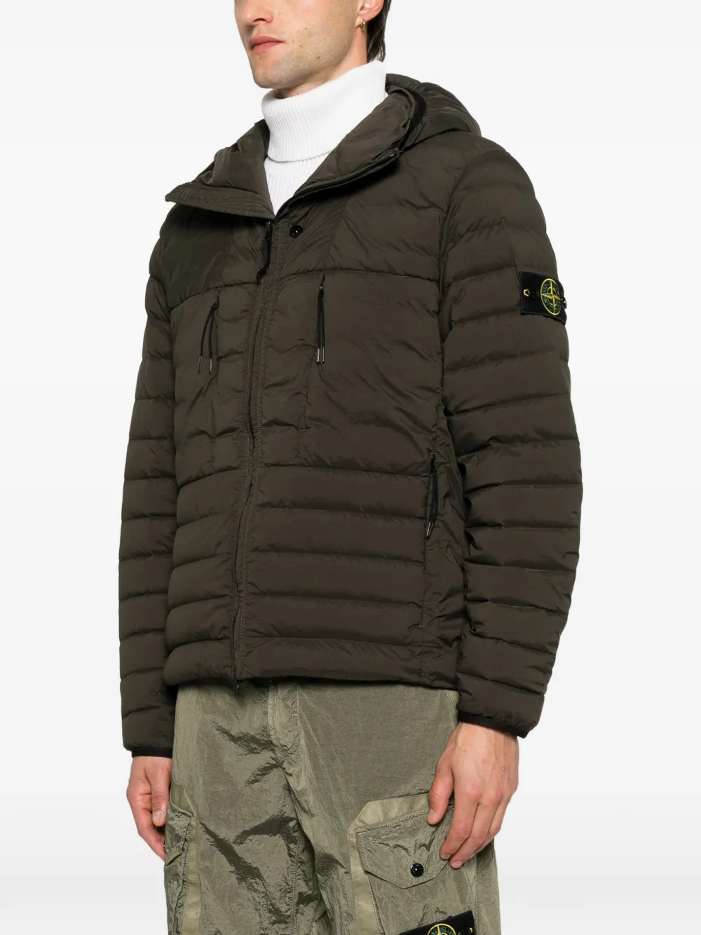 Stone Island Gewatteerd jack met capuchon Groen