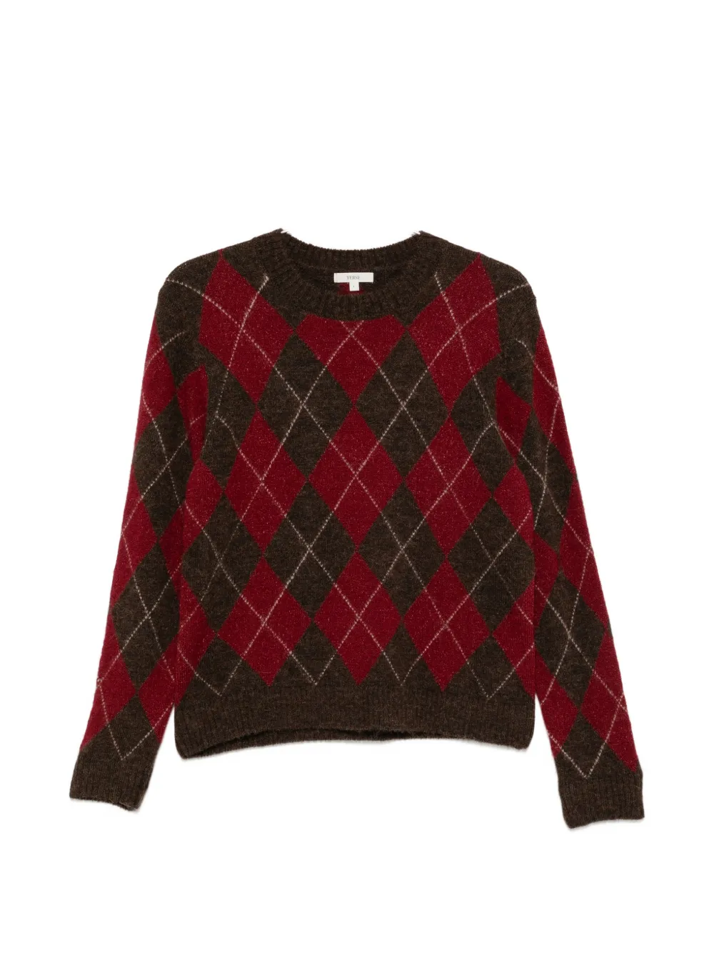 Yerse Argyle-knit Sweater In Brown
