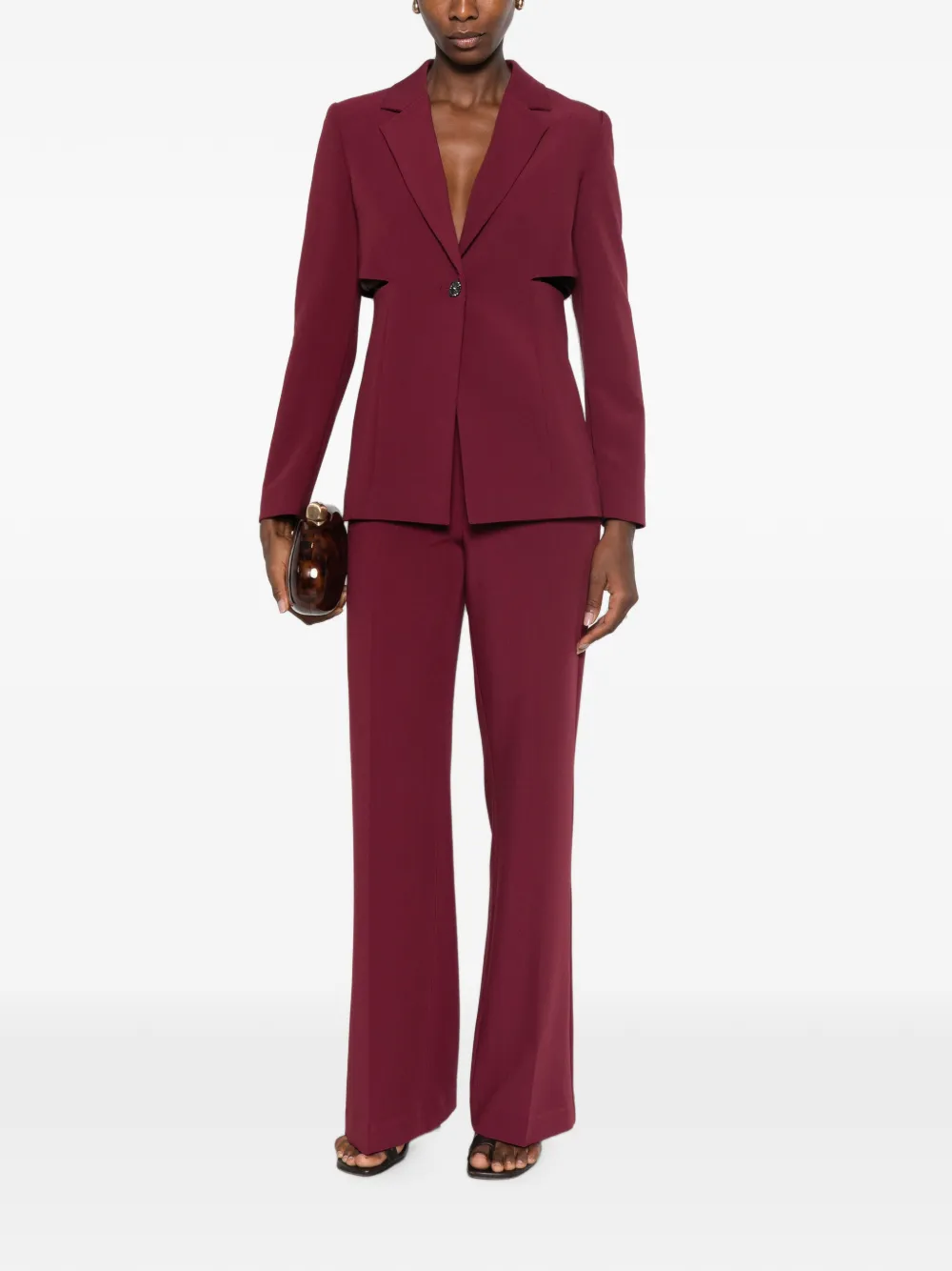 TWINSET cut-out single-breasted blazer Rood