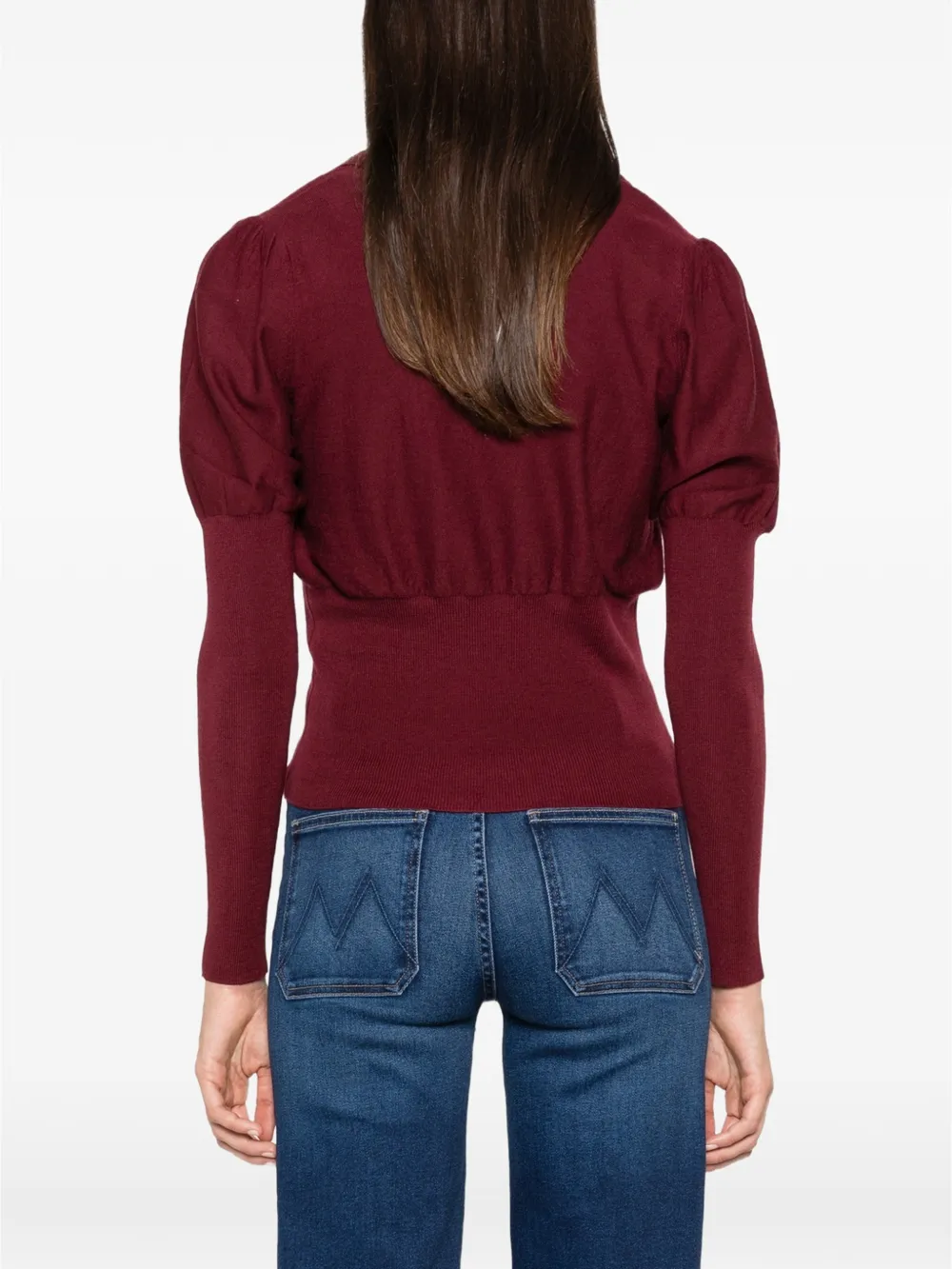 TWINSET cowl-neck puff-sleeve sweater Rood