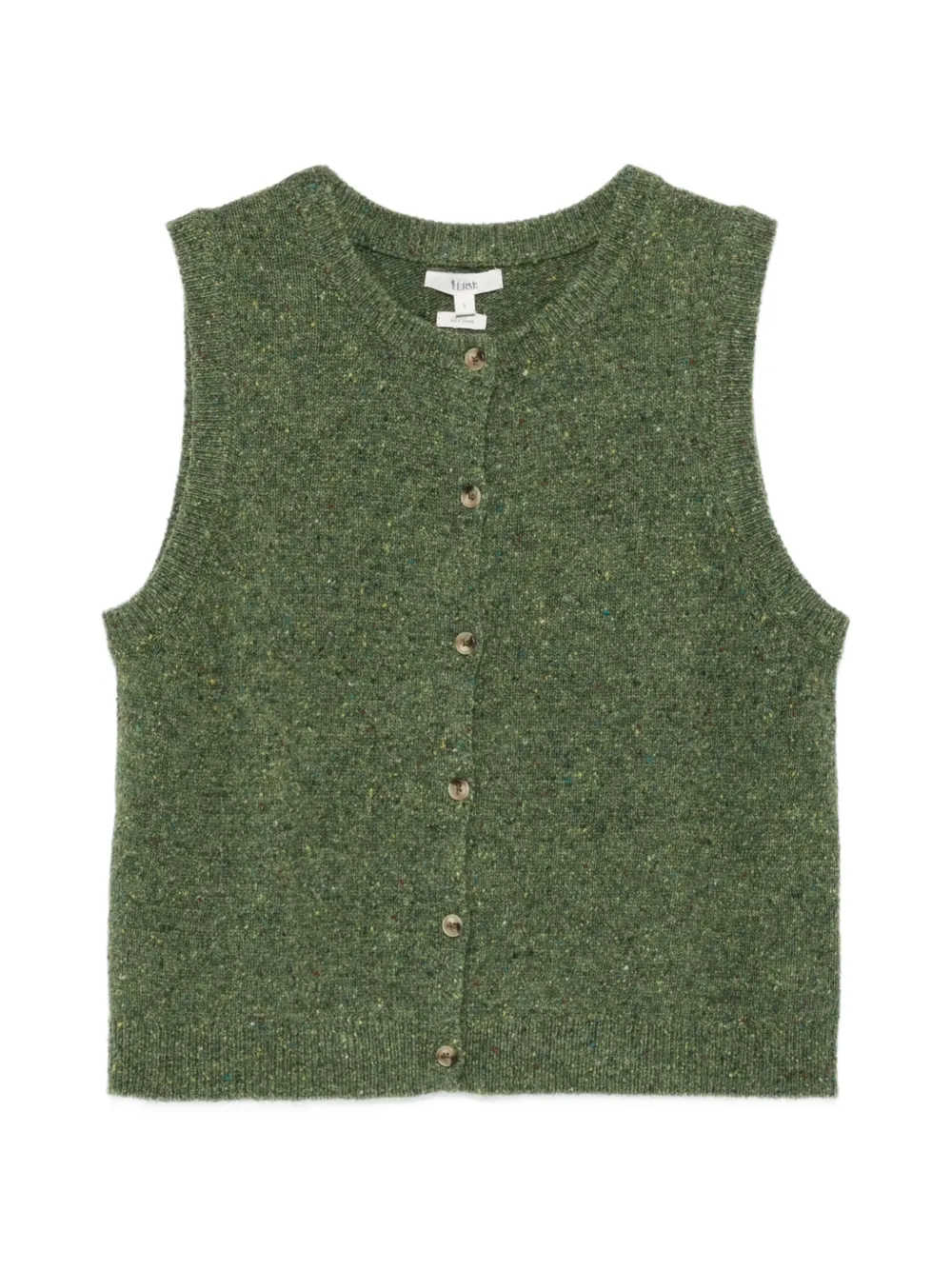 YERSE button-up flecked cardigan - Verde